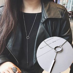 Circle Bar Lariat Y Necklace